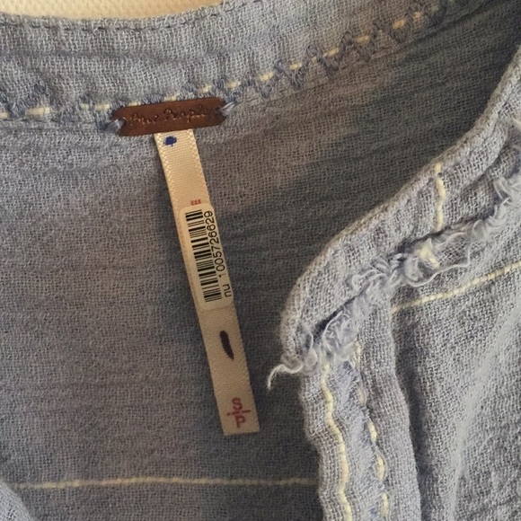 Free People Cedar Lace Blue Pullover Top - Picture 6 of 11